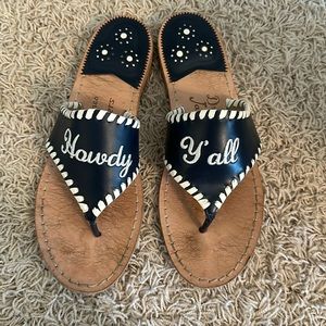 Draper James x Jack Rogers. “Howdy Y’all” Navy sandal.